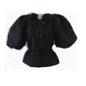 Black taffetas top